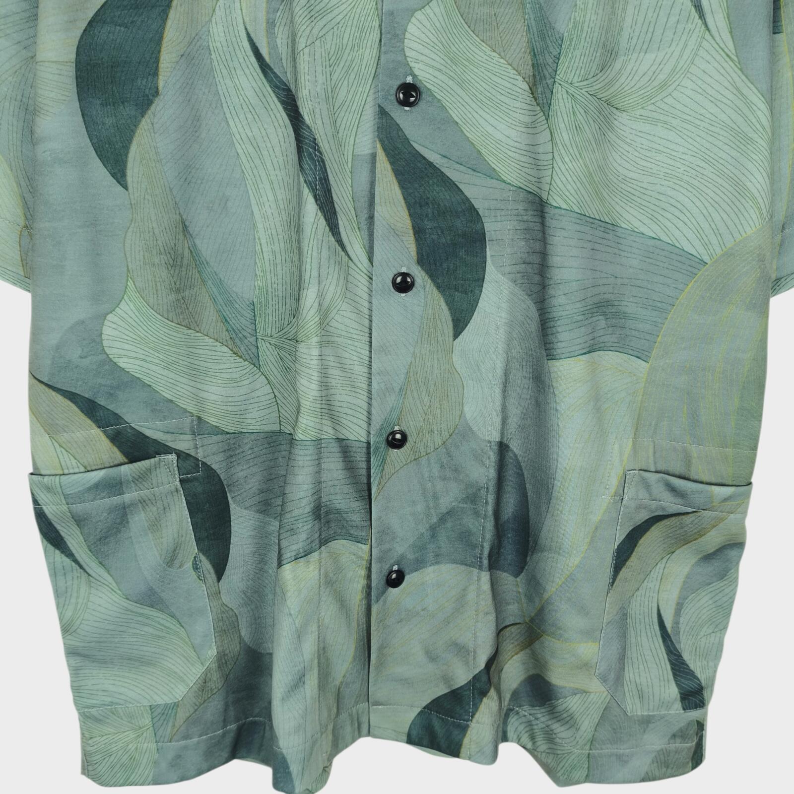 NORBIT BY HIROSHI NOZAWA Men's Leaf Camo Aloha Shirt