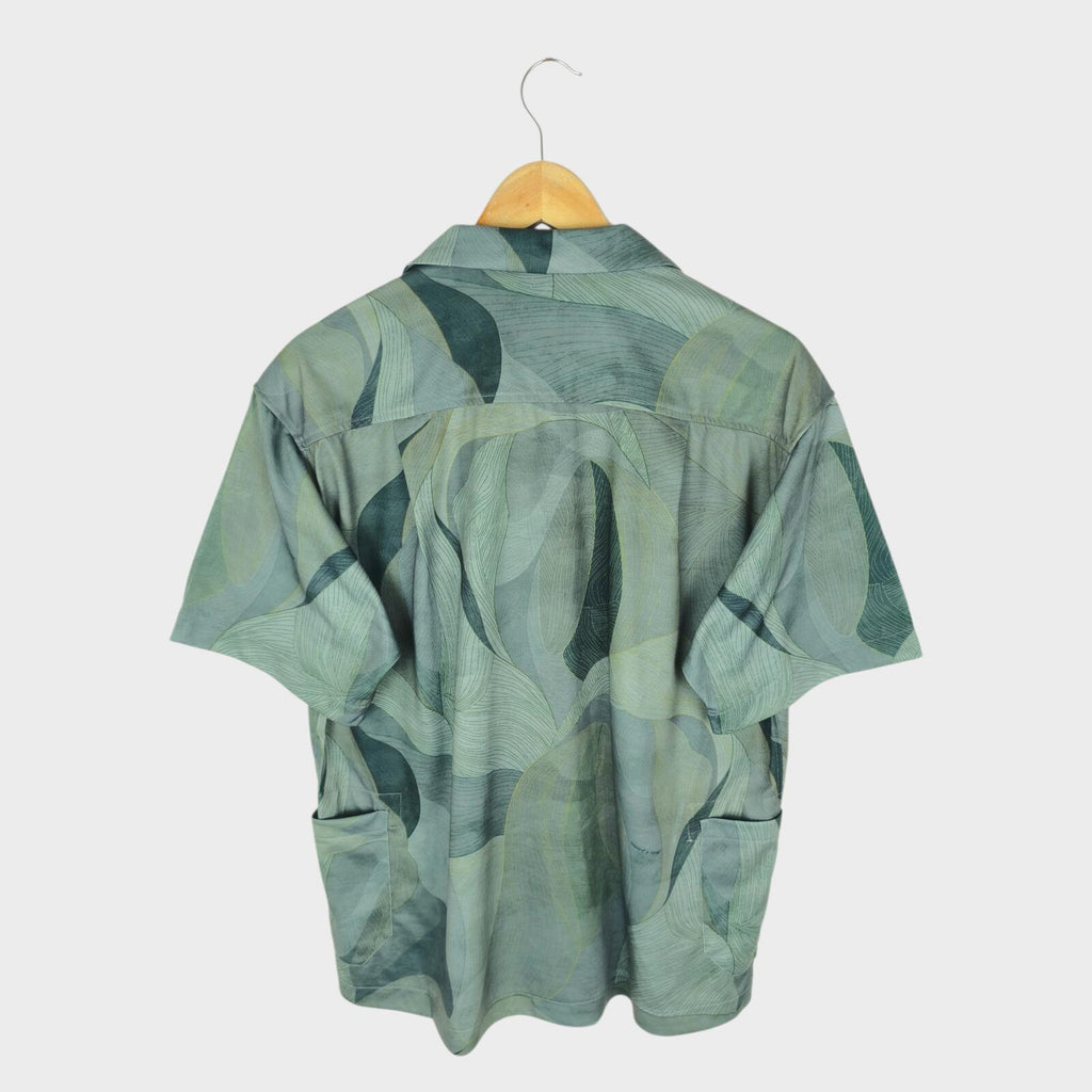 NORBIT BY HIROSHI NOZAWA Men's Leaf Camo Aloha Shirt