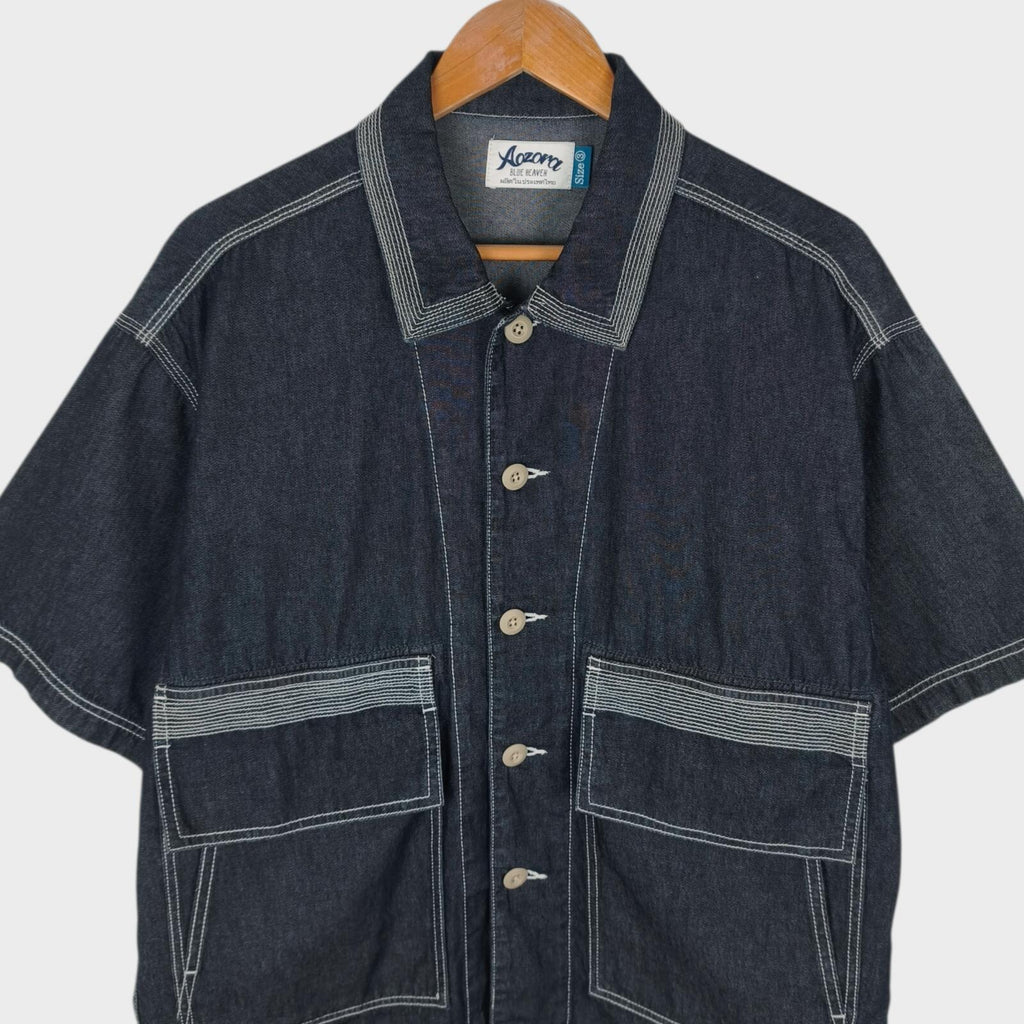 AOZORA BLUE HEAVEN Japan Men's Relaxed Fit Denim Overshirt