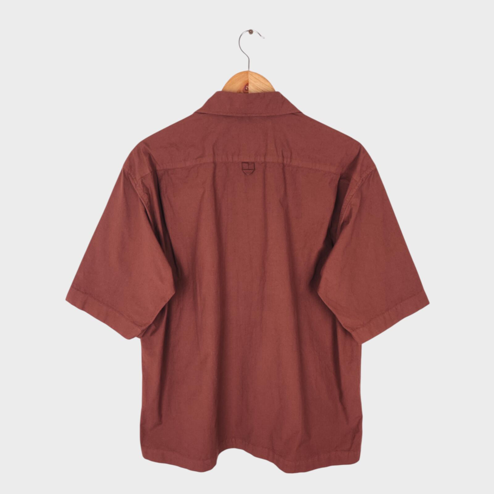 MHL MARGARET HOWELL Men's Terracotta Brown Short Sleeved Shirt