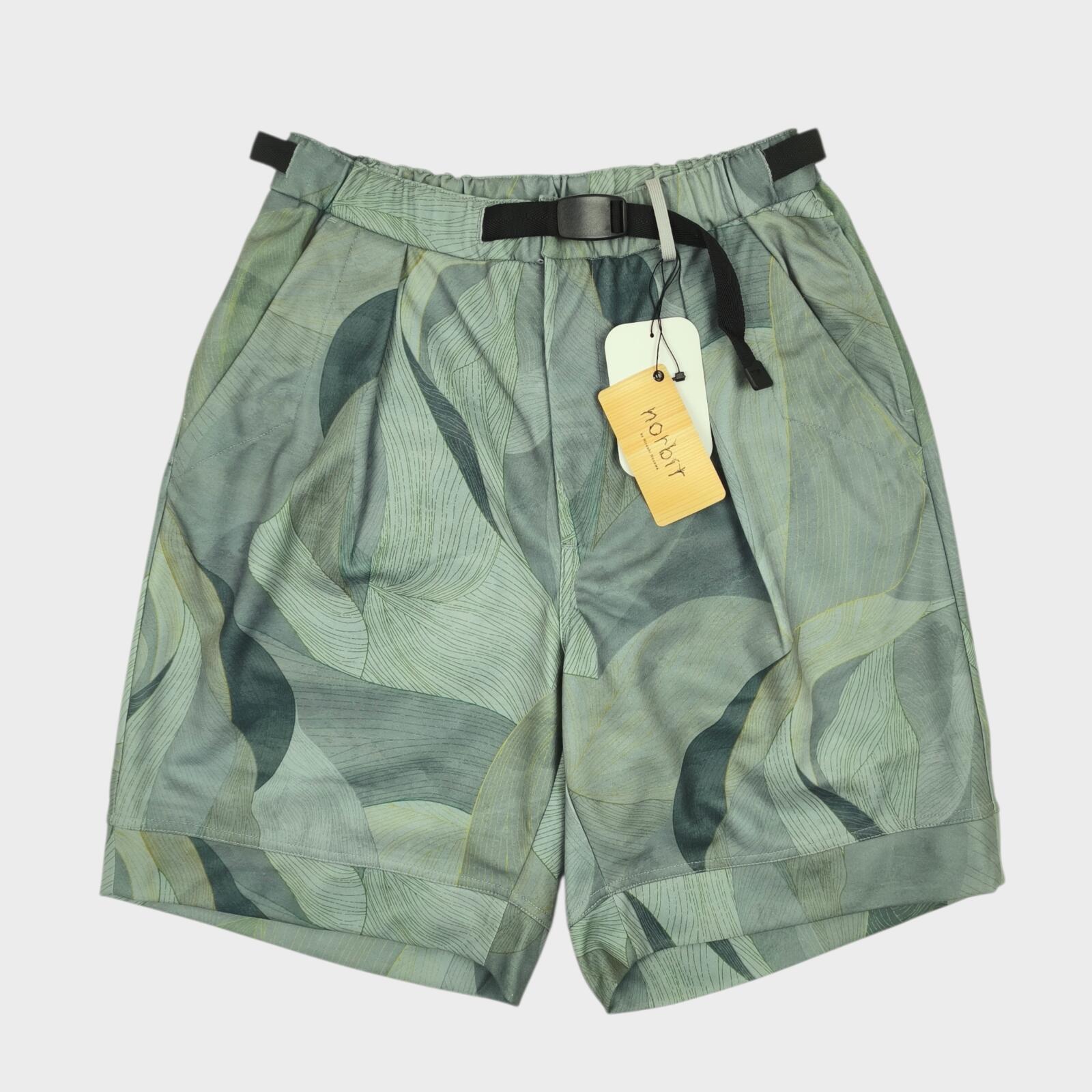 NORBIT BY HIROSHI NOZAWA Men's Leaf Camo Print Aloha Shorts