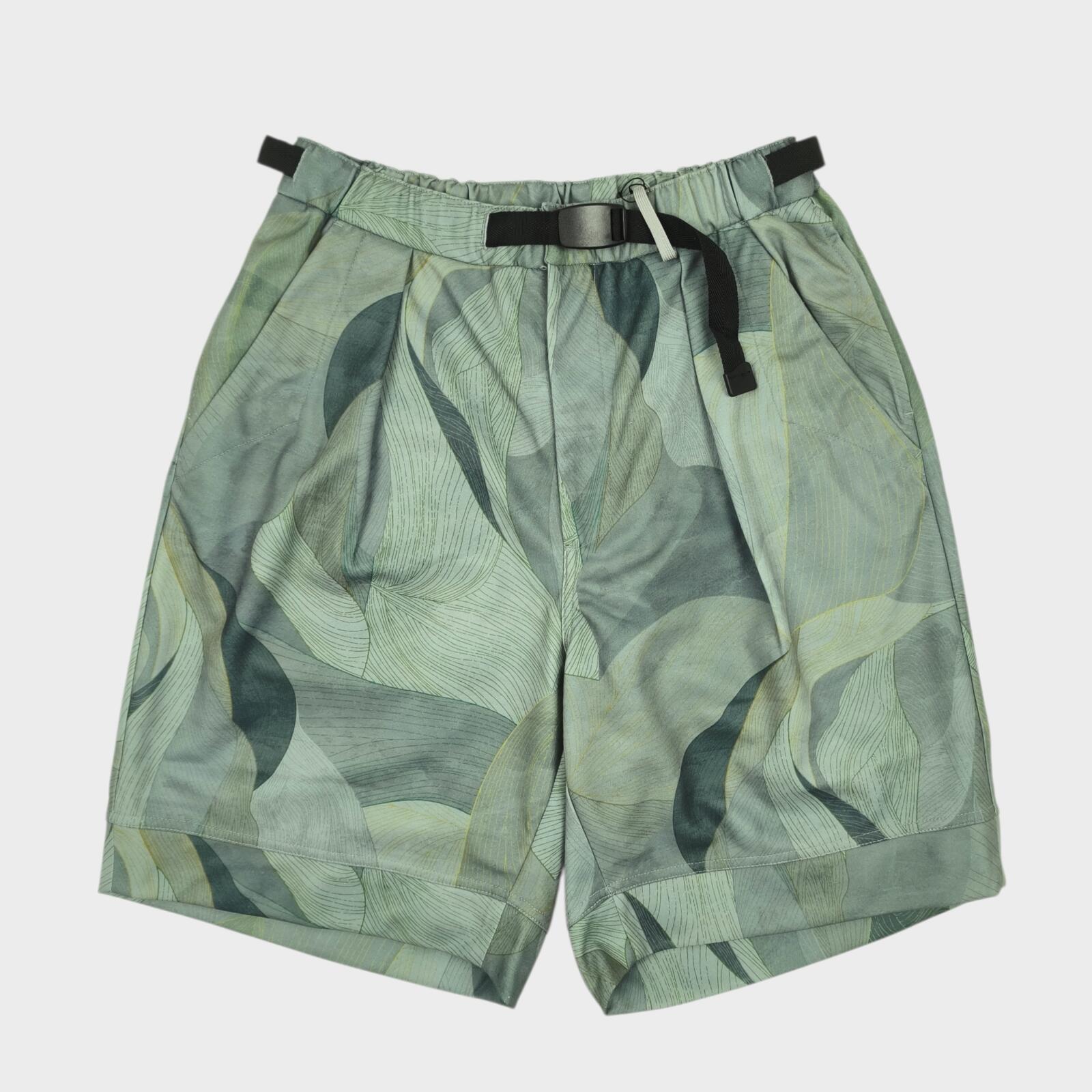 NORBIT BY HIROSHI NOZAWA Men's Leaf Camo Print Aloha Shorts