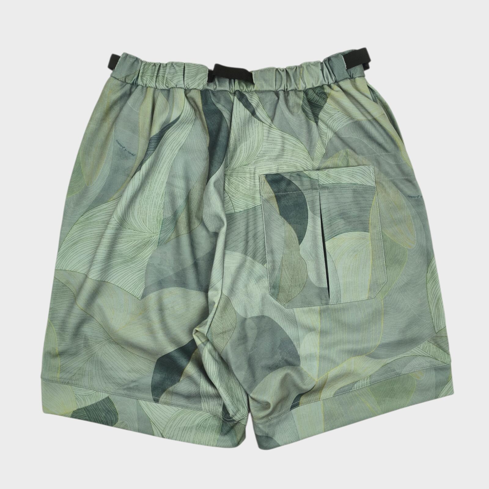 NORBIT BY HIROSHI NOZAWA Men's Leaf Camo Print Aloha Shorts