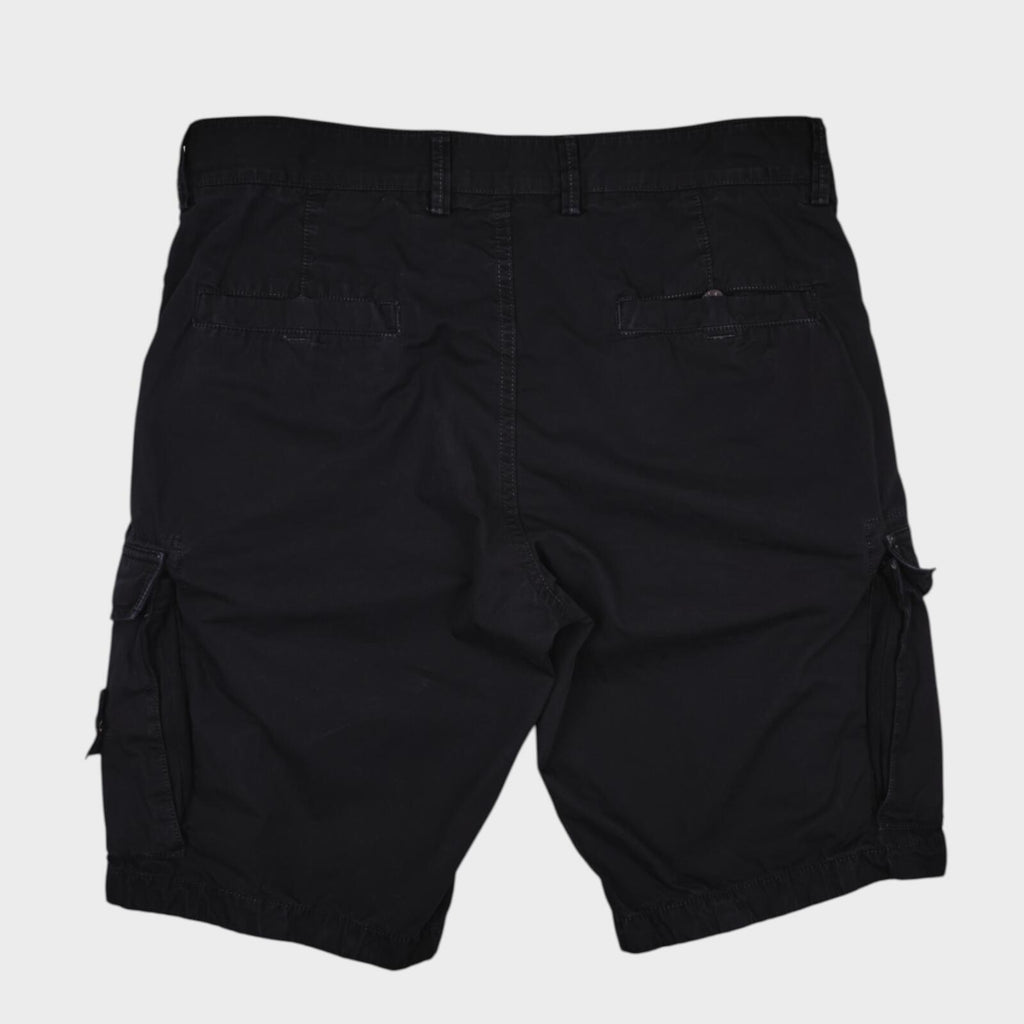 STONE ISLAND Men's Black Garment Dyed Detachable Badge Cargo Shorts
