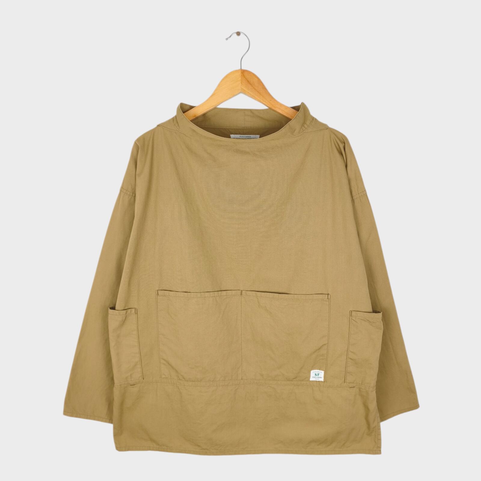 SASSAFRAS Men's Made in Japan Beige Landscaper Shell Cotton Smock