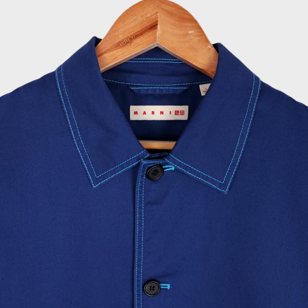 MARNI x UNIQLO Men's Blue Cotton Twill Utility Chore Jacket