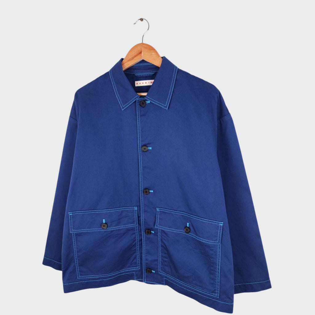 MARNI x UNIQLO Men's Blue Cotton Twill Utility Chore Jacket