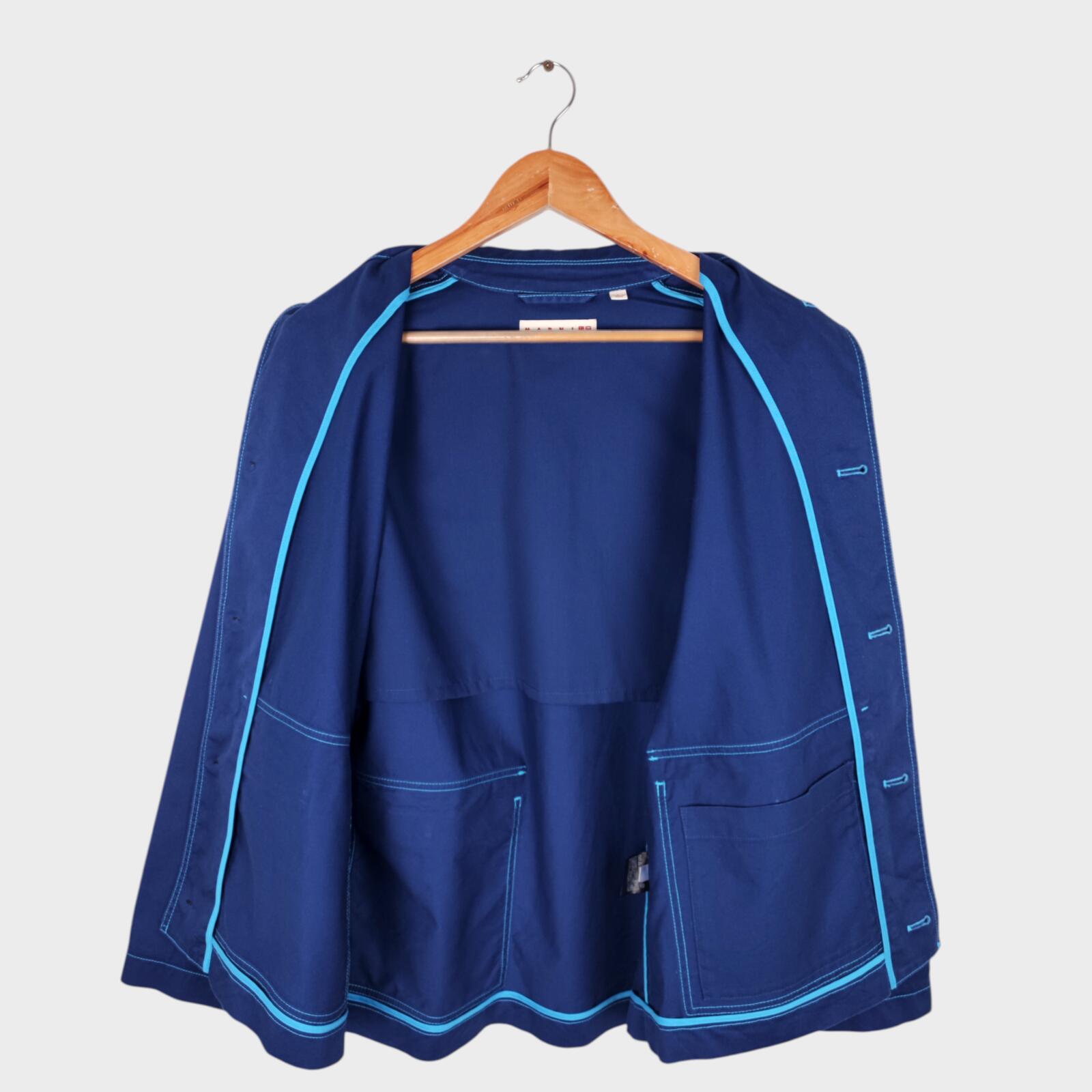 MARNI x UNIQLO Men's Blue Cotton Twill Utility Chore Jacket