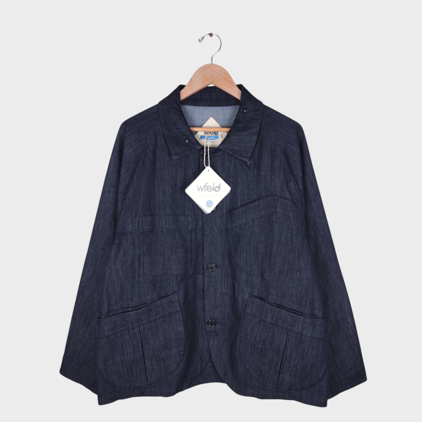 WFELD by Hiroshi Nozawa Men's Blue FlexDura Denim Chore Jacket