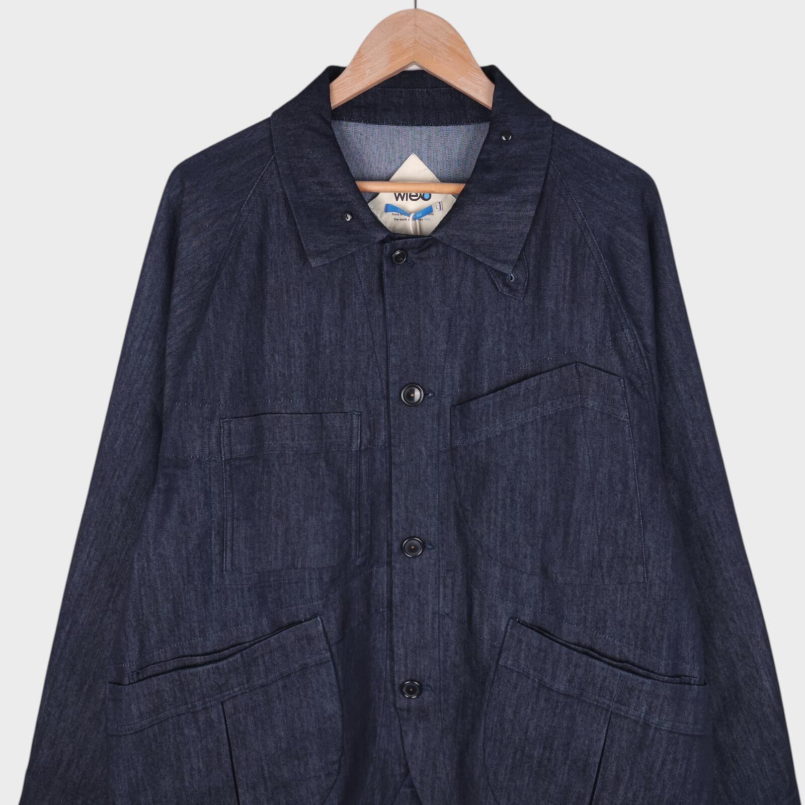 WFELD by Hiroshi Nozawa Men's Blue FlexDura Denim Chore Jacket