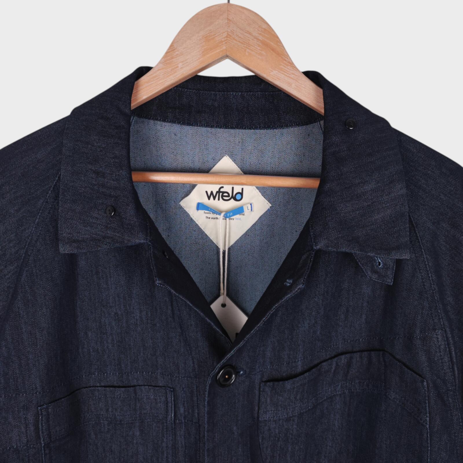 WFELD by Hiroshi Nozawa Men's Blue FlexDura Denim Chore Jacket