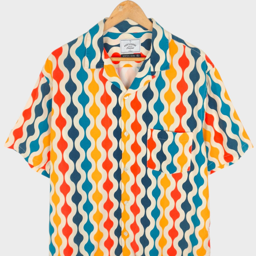 PORTUGUESE FLANNEL Men's Multicoloured Print Camp Collar Vacation Shirt