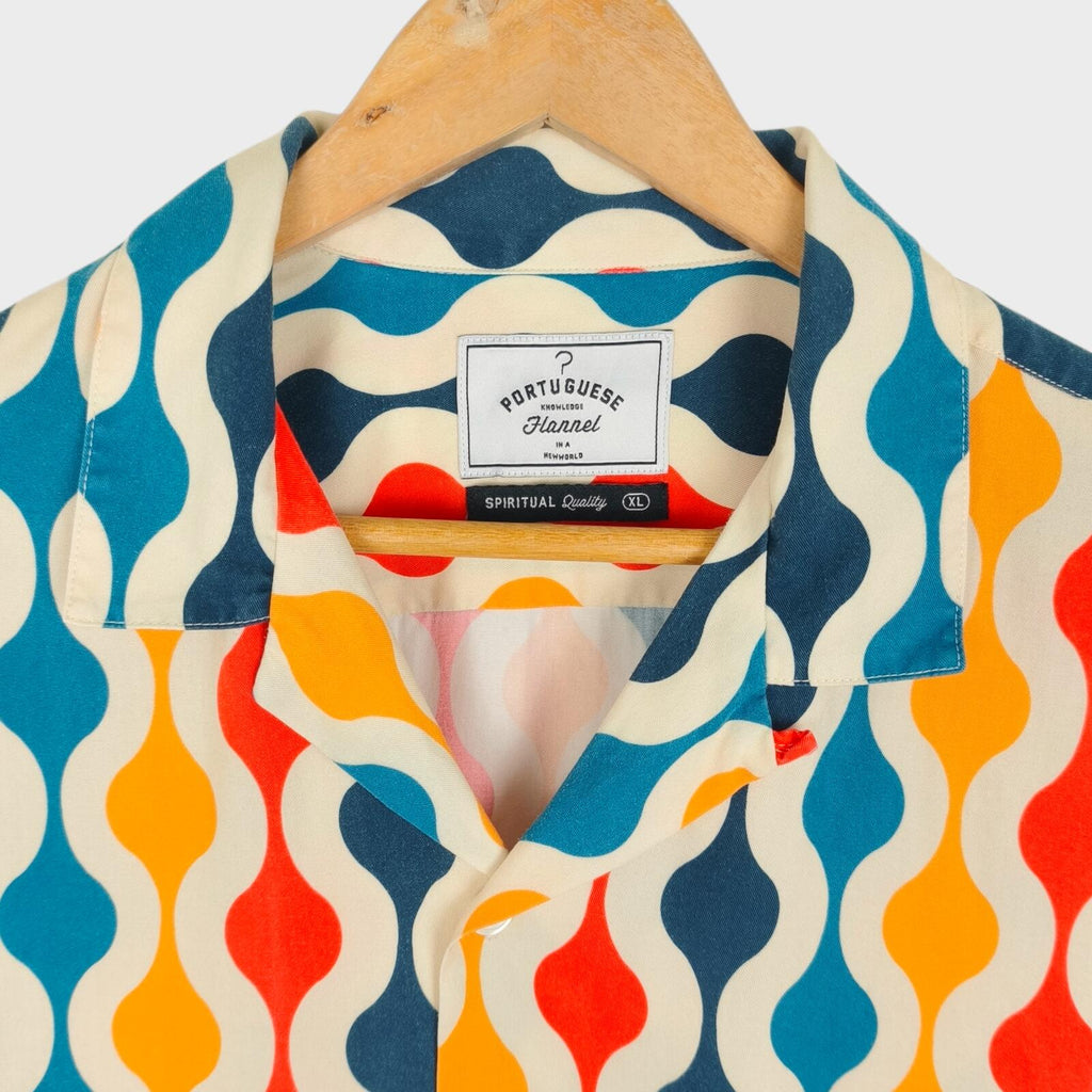 PORTUGUESE FLANNEL Men's Multicoloured Print Camp Collar Vacation Shirt