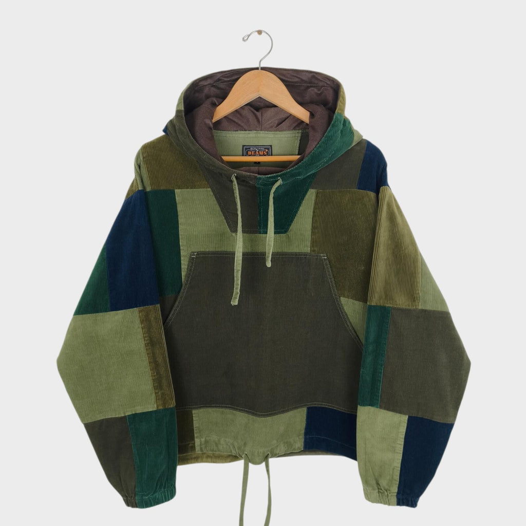 BEAMS PLUS Men's Multicoloured Military Corduroy Patchwork Smock