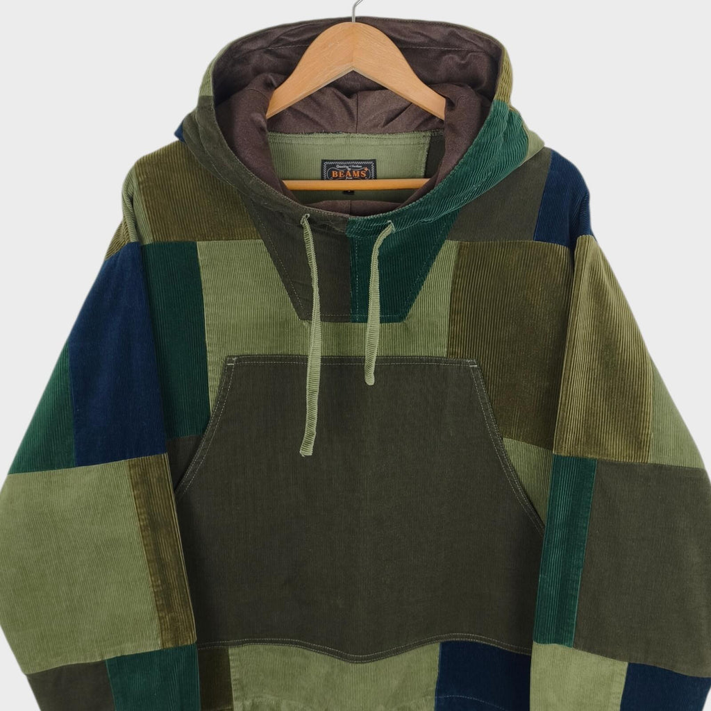 BEAMS PLUS Men's Multicoloured Military Corduroy Patchwork Smock