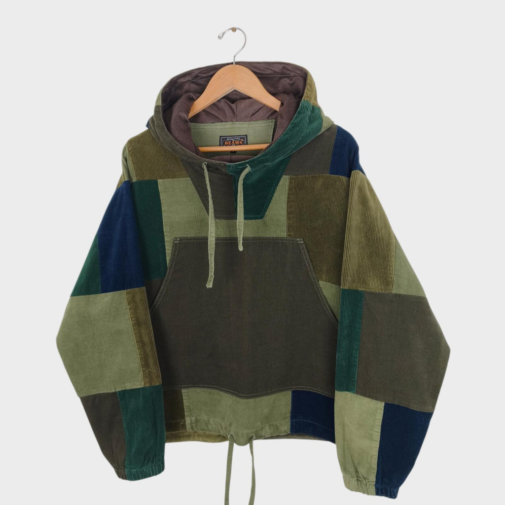 BEAMS PLUS Men's Multicoloured Military Corduroy Patchwork Smock