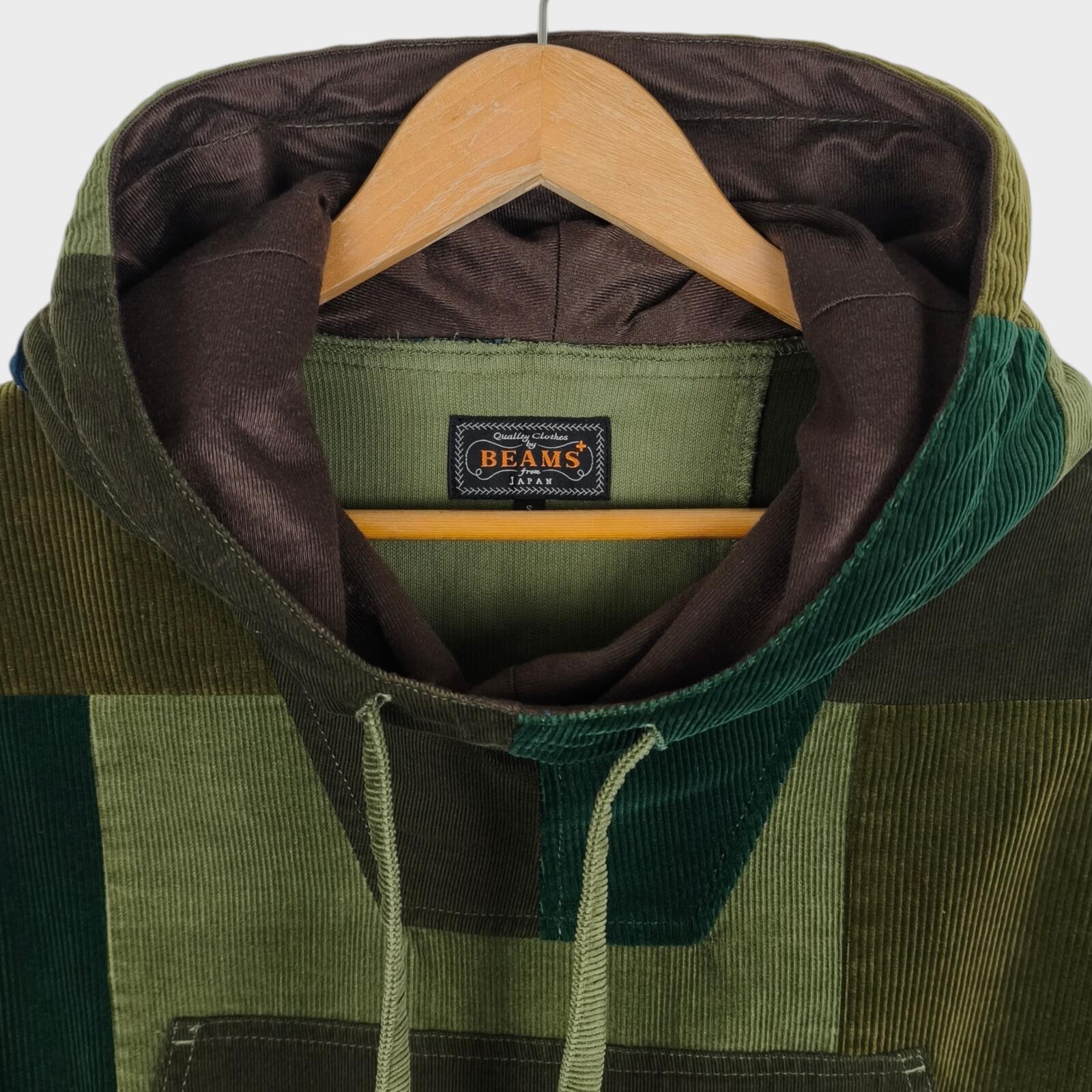 BEAMS PLUS Men's Multicoloured Military Corduroy Patchwork Smock