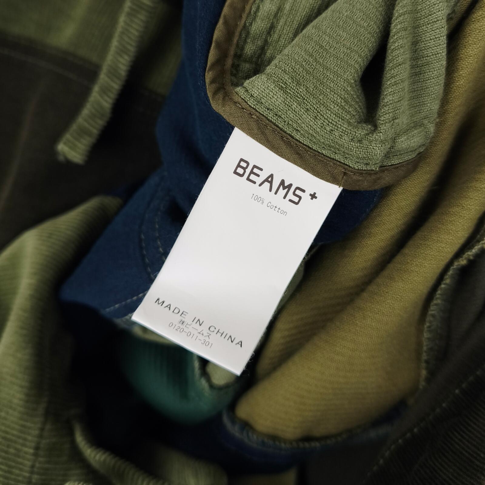 BEAMS PLUS Men's Multicoloured Military Corduroy Patchwork Smock