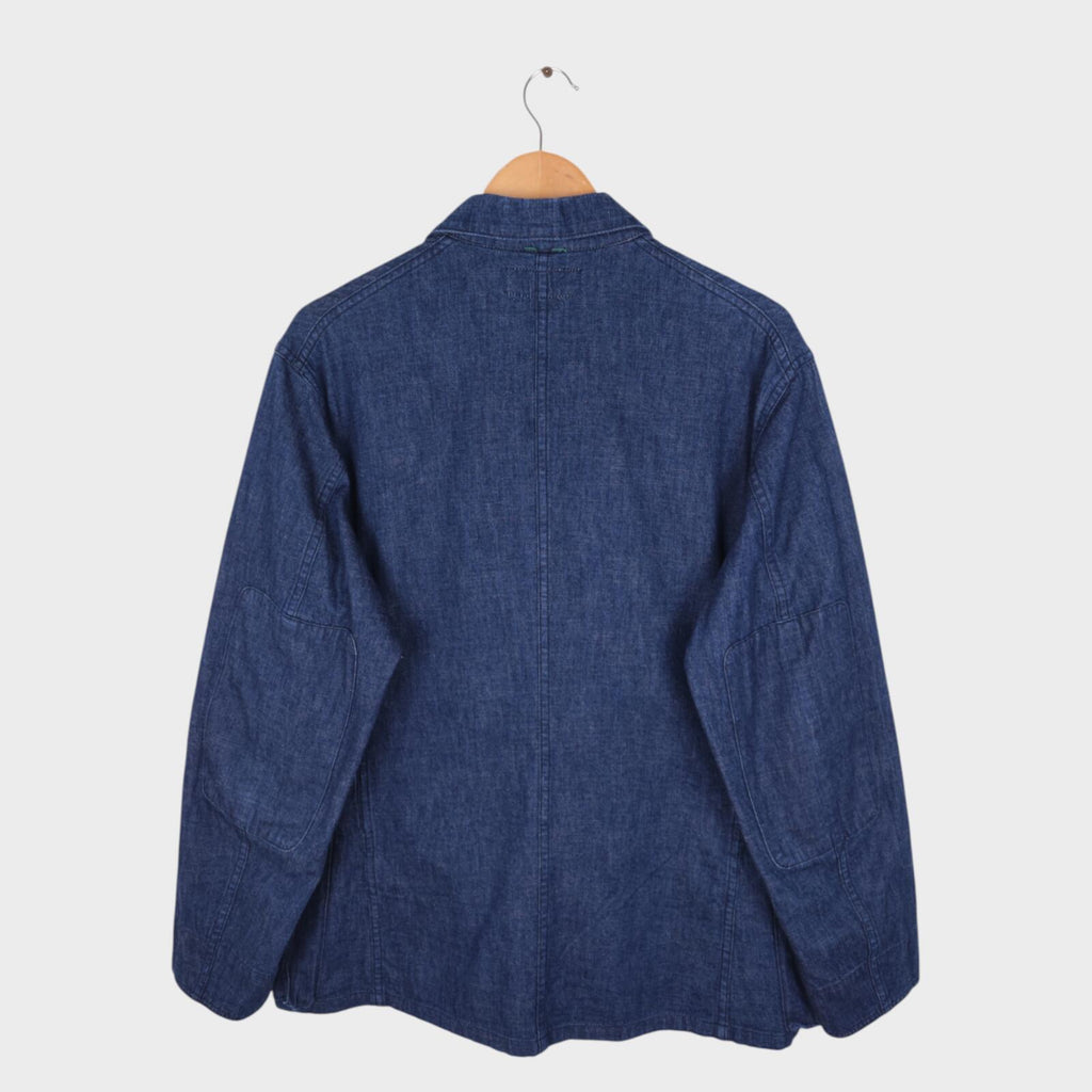 SASSAFRAS Men's Made in Japan Blue Denim B.D.U. Leaf Chore Jacket