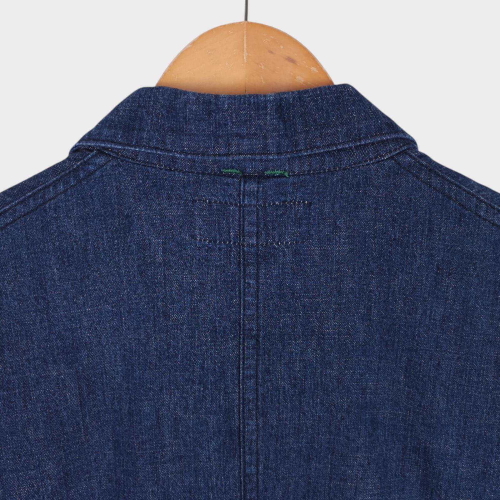 SASSAFRAS Men's Made in Japan Blue Denim B.D.U. Leaf Chore Jacket