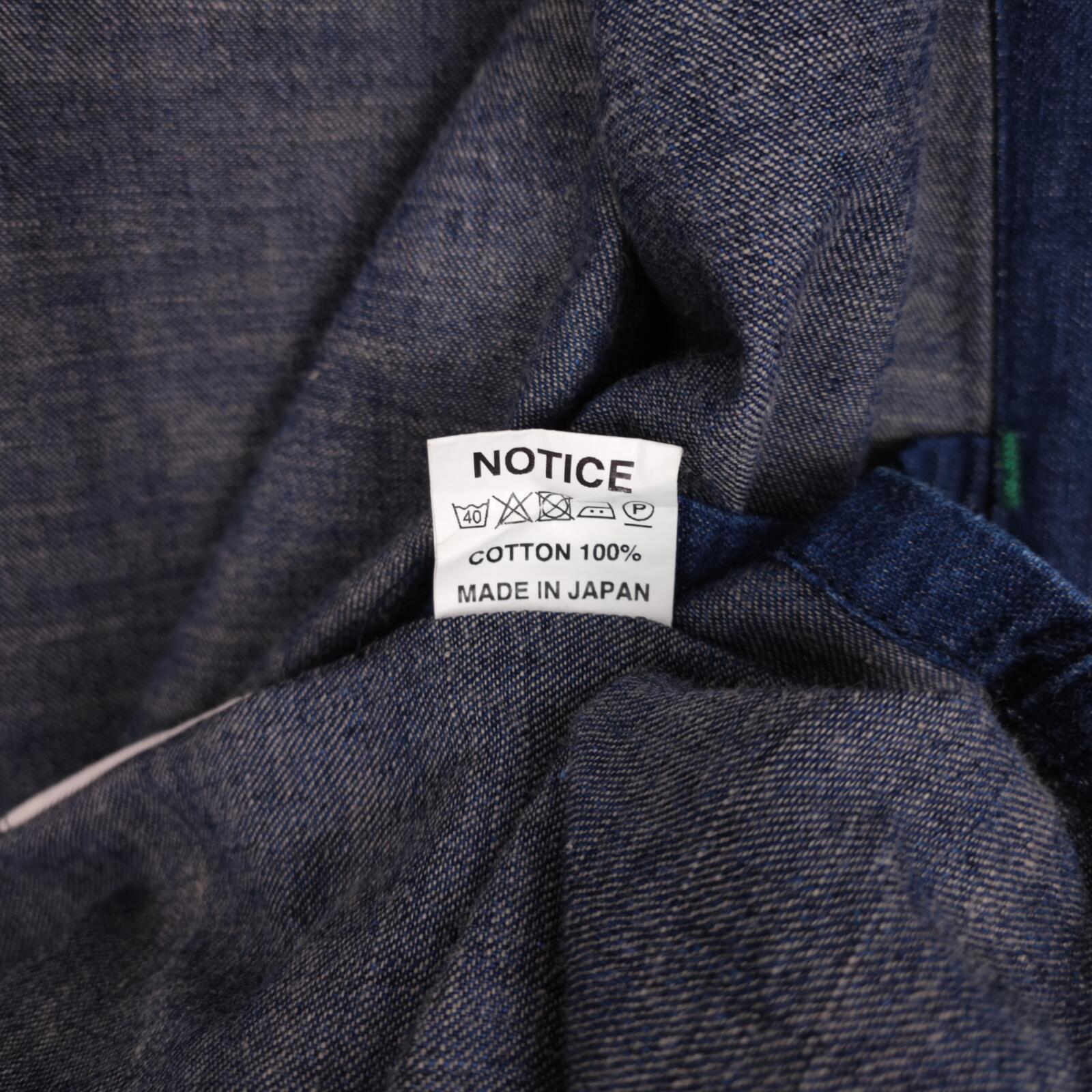 SASSAFRAS Men's Made in Japan Blue Denim B.D.U. Leaf Chore Jacket
