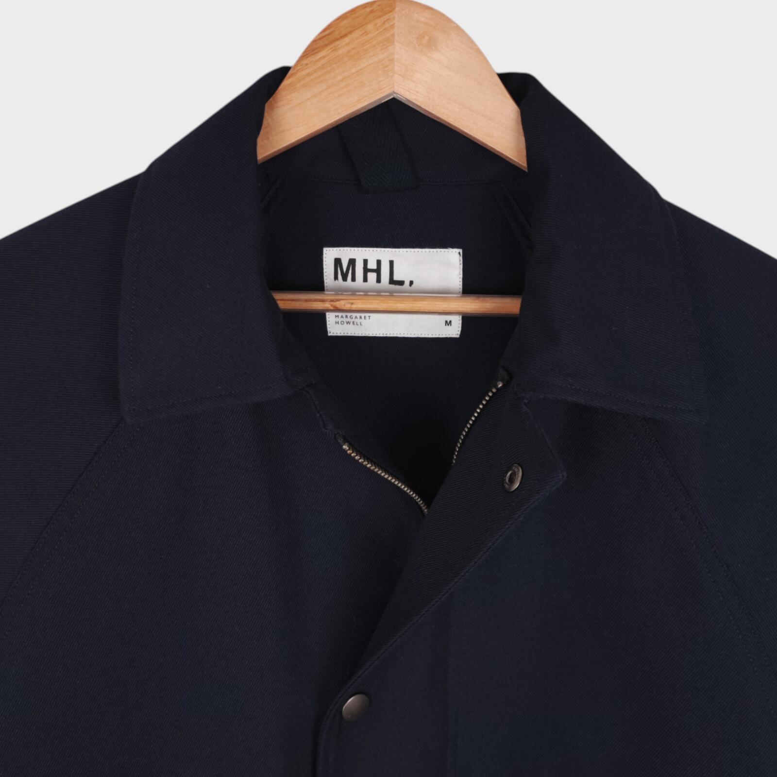 MHL MARGARET HOWELL Men's Navy Cotton/Wool Blend Relaxed Fit Blouson Jacket