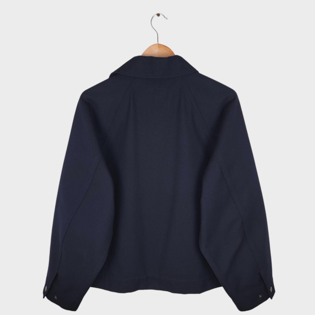 MHL MARGARET HOWELL Men's Navy Cotton/Wool Blend Relaxed Fit Blouson Jacket