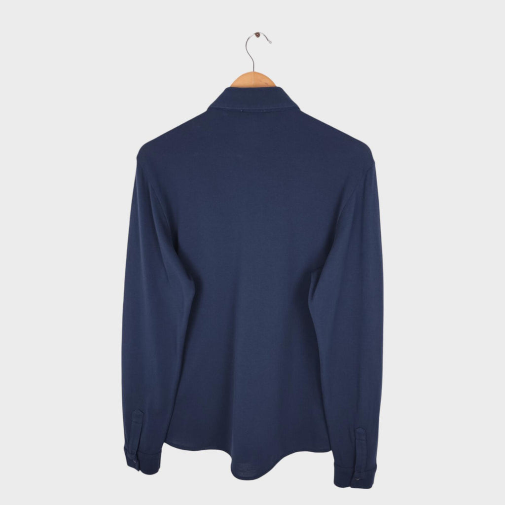 SUNSPEL Men's Navy Blue Cotton Pique Shirt