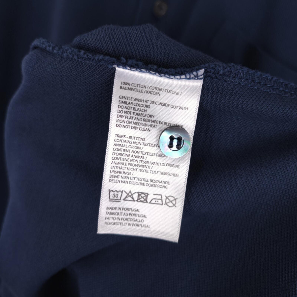 SUNSPEL Men's Navy Blue Cotton Pique Shirt