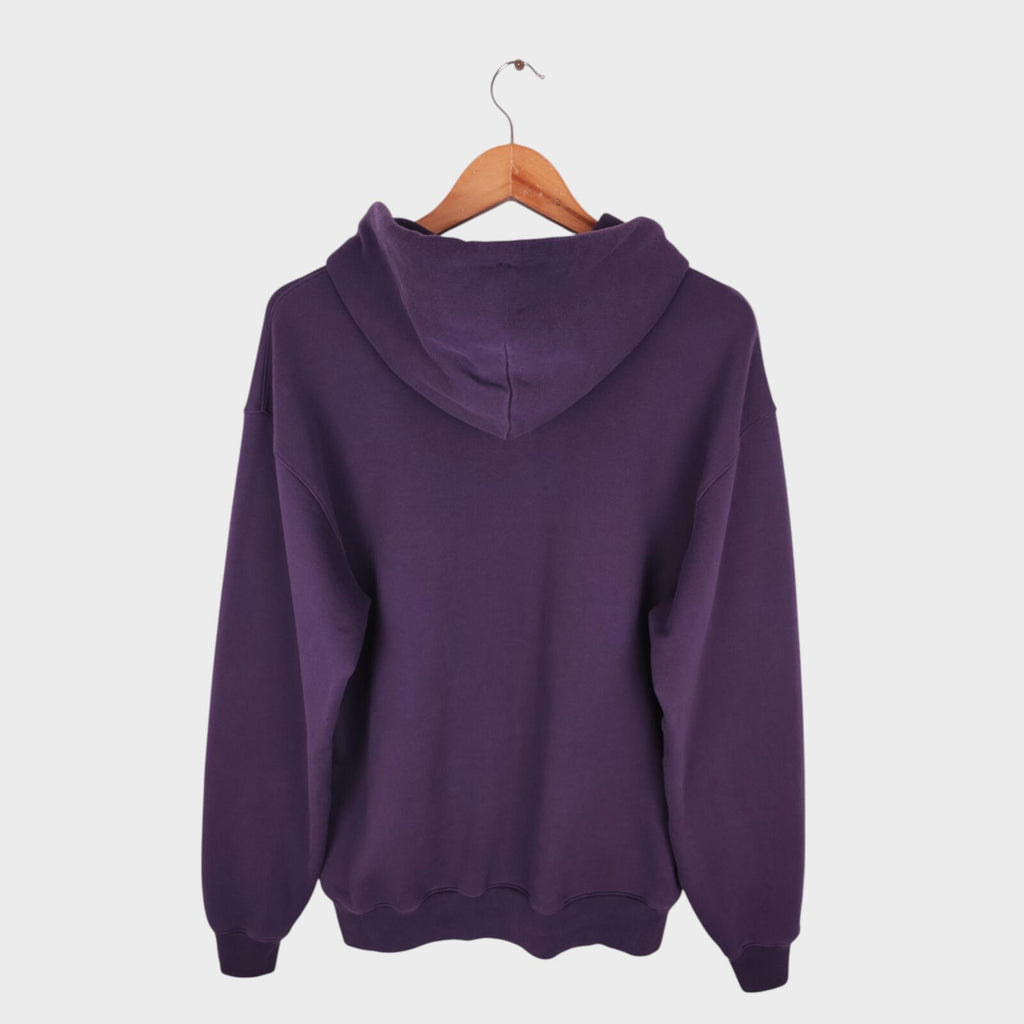 AURALEE Men's Made in Japan Relaxed Fit Purple Cotton Hoodie