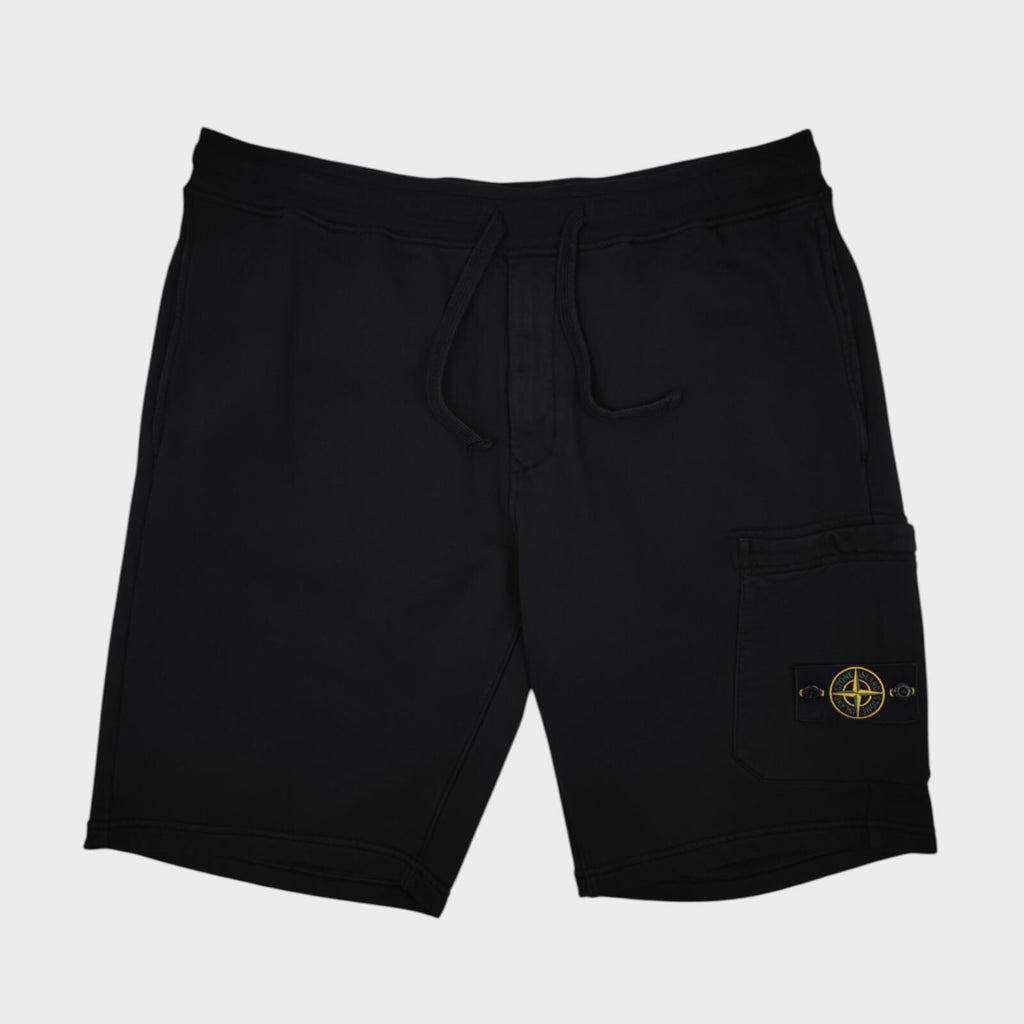STONE ISLAND Men's Black Compass Badge Sweat Shorts