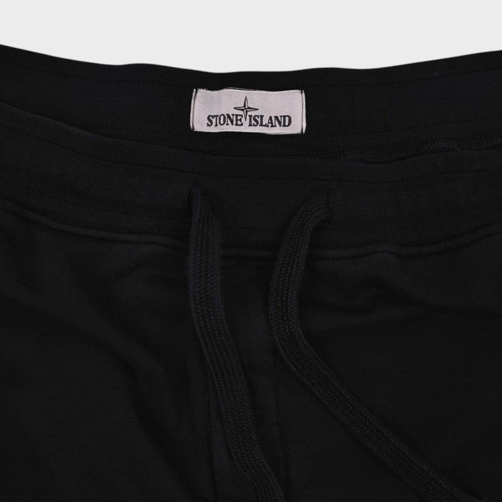 STONE ISLAND Men's Black Compass Badge Sweat Shorts