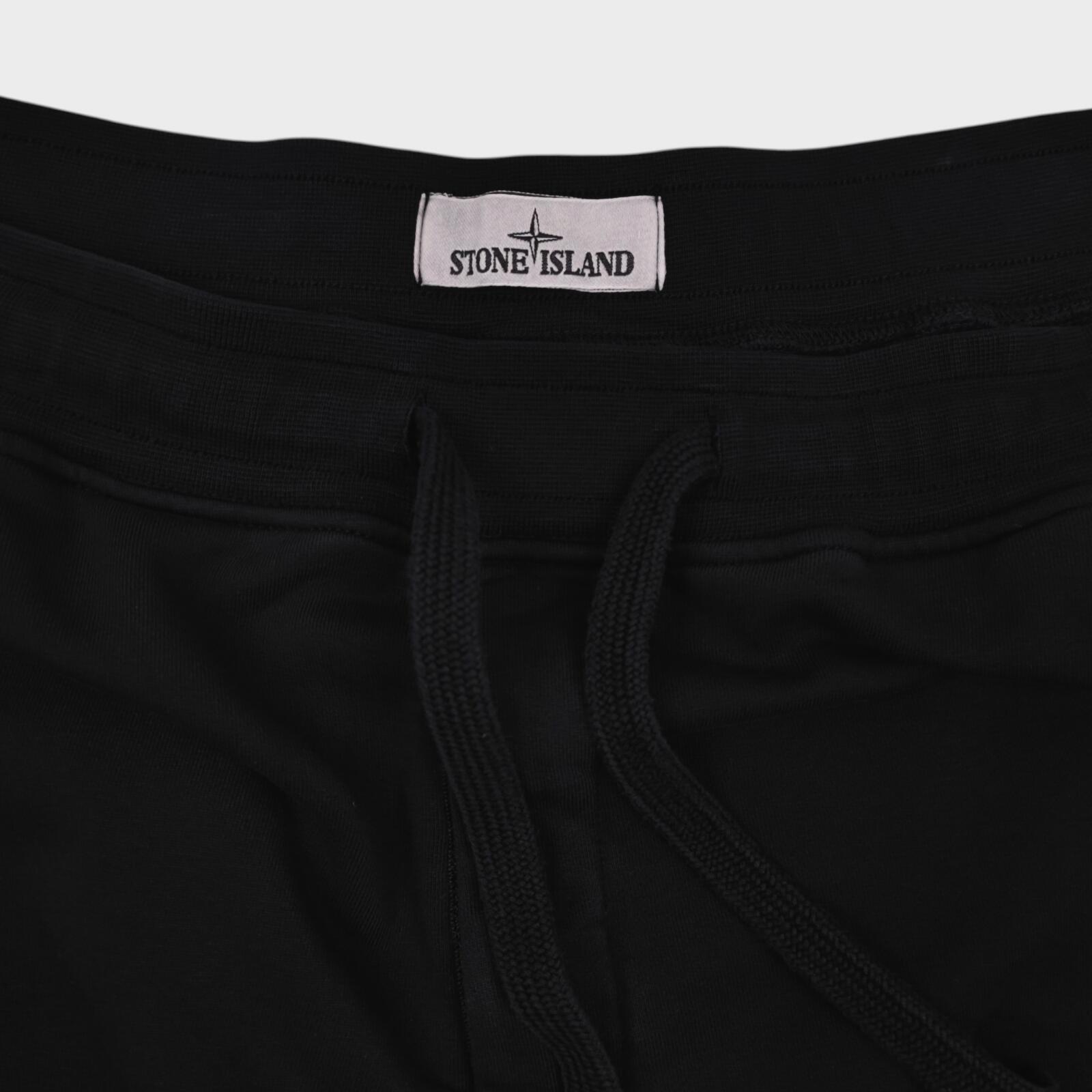 STONE ISLAND Men's Black Compass Badge Sweat Shorts