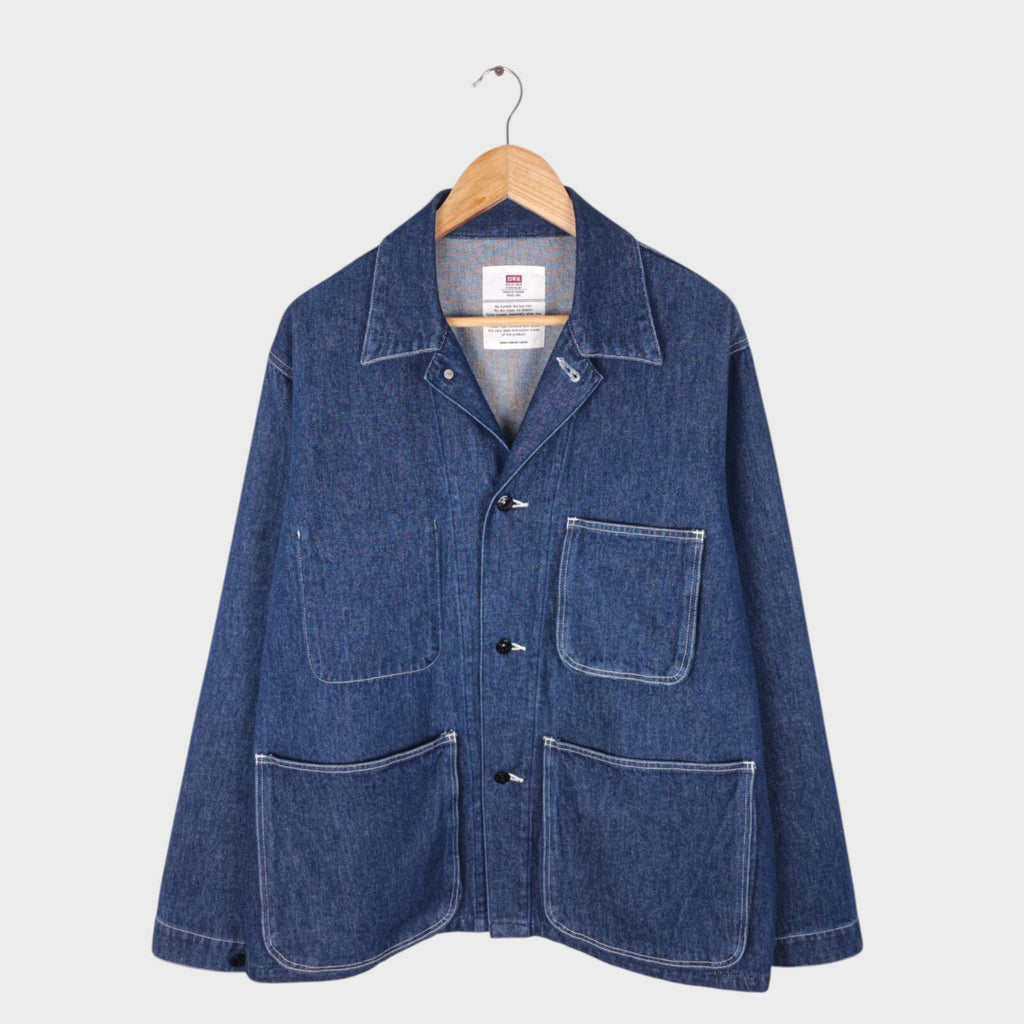 EDWIN Japan Men's Blue Relaxed Fit Denim Chore Jacket