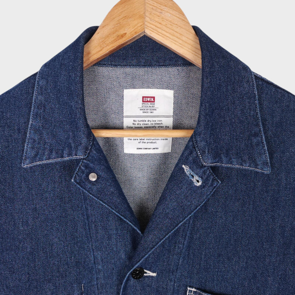 EDWIN Japan Men's Blue Relaxed Fit Denim Chore Jacket