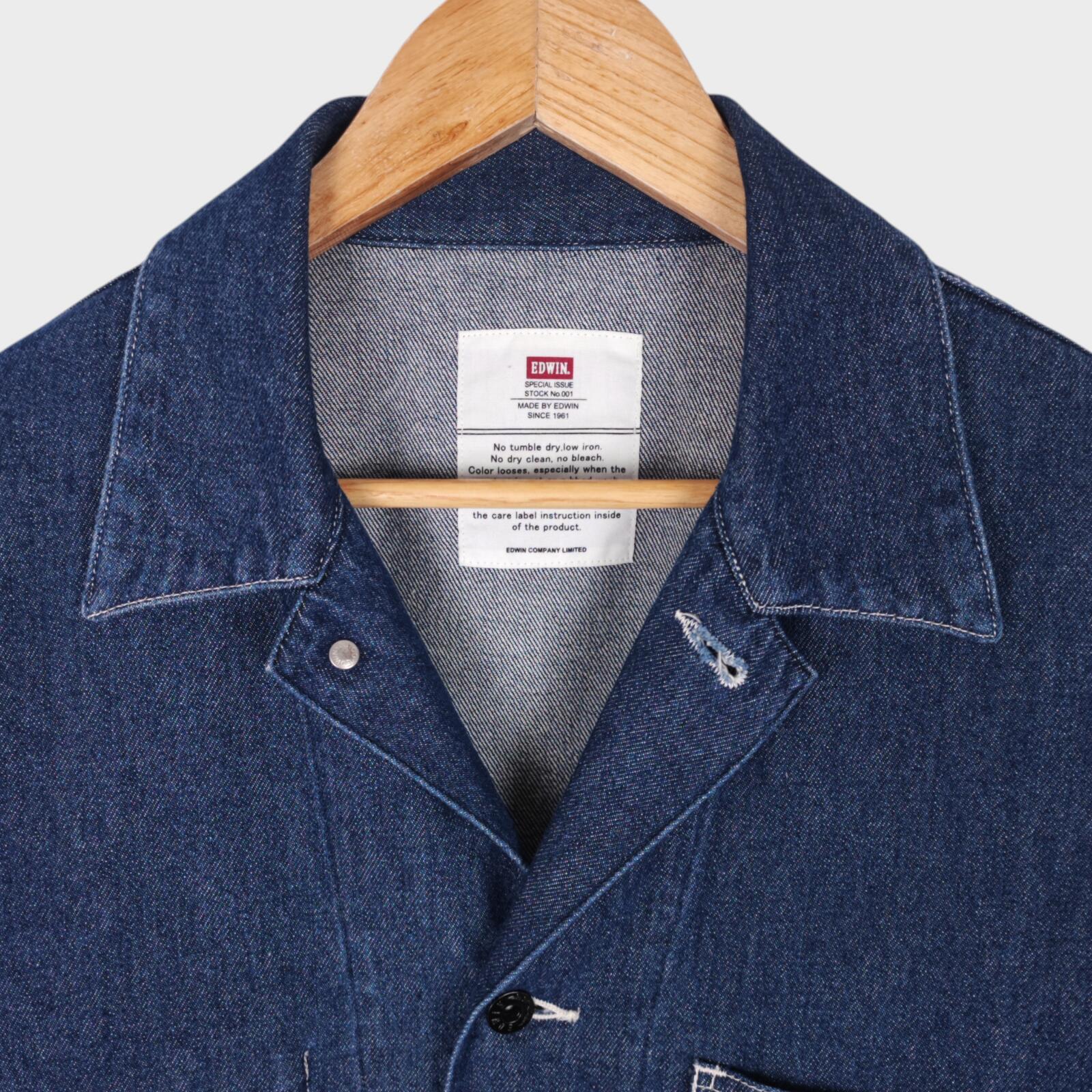 EDWIN Japan Men's Blue Relaxed Fit Denim Chore Jacket