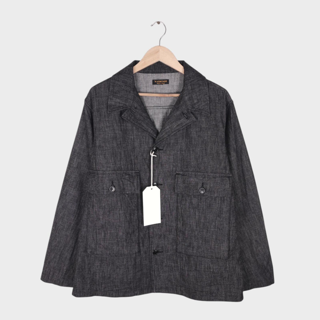 A VONTADE Men's Made in Japan Black Denim Naval Utility Jacket