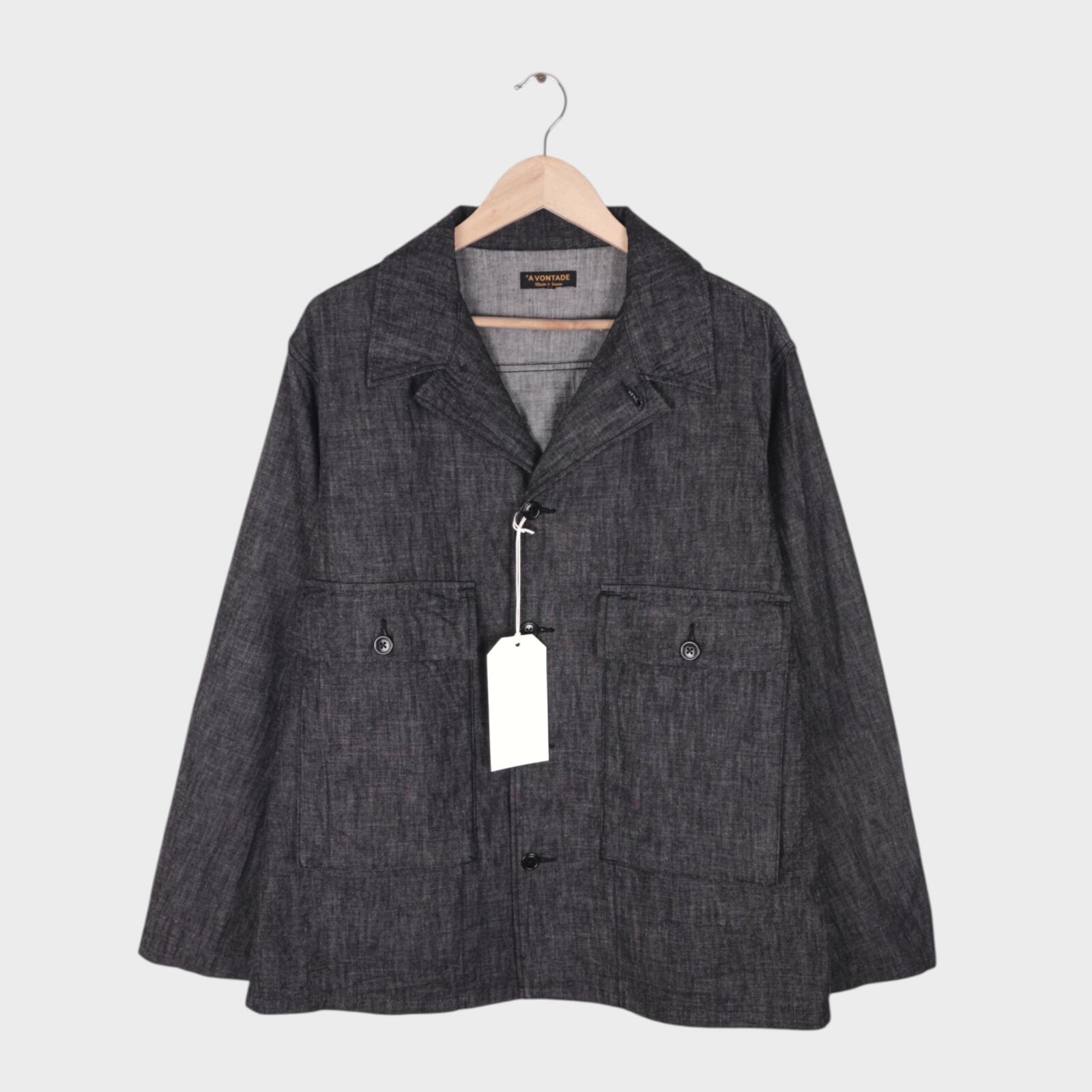 A VONTADE Men's Made in Japan Black Denim Naval Utility Jacket