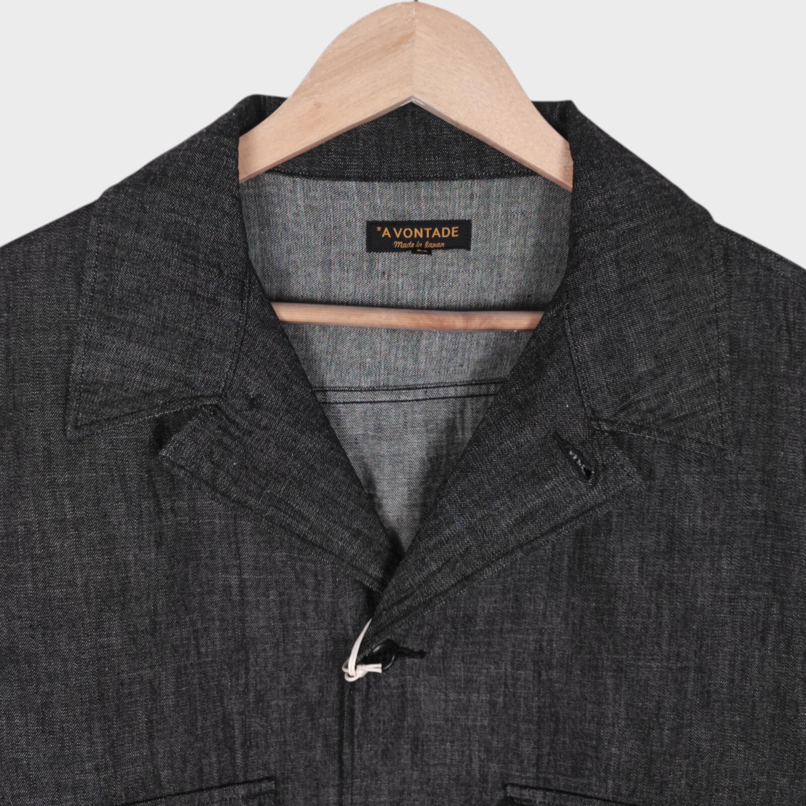 A VONTADE Men's Made in Japan Black Denim Naval Utility Jacket