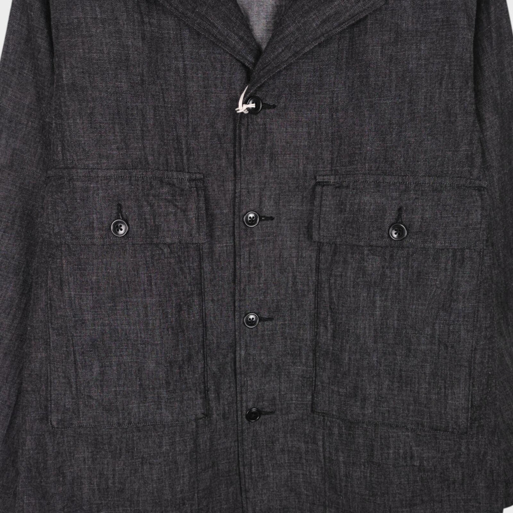 A VONTADE Men's Made in Japan Black Denim Naval Utility Jacket