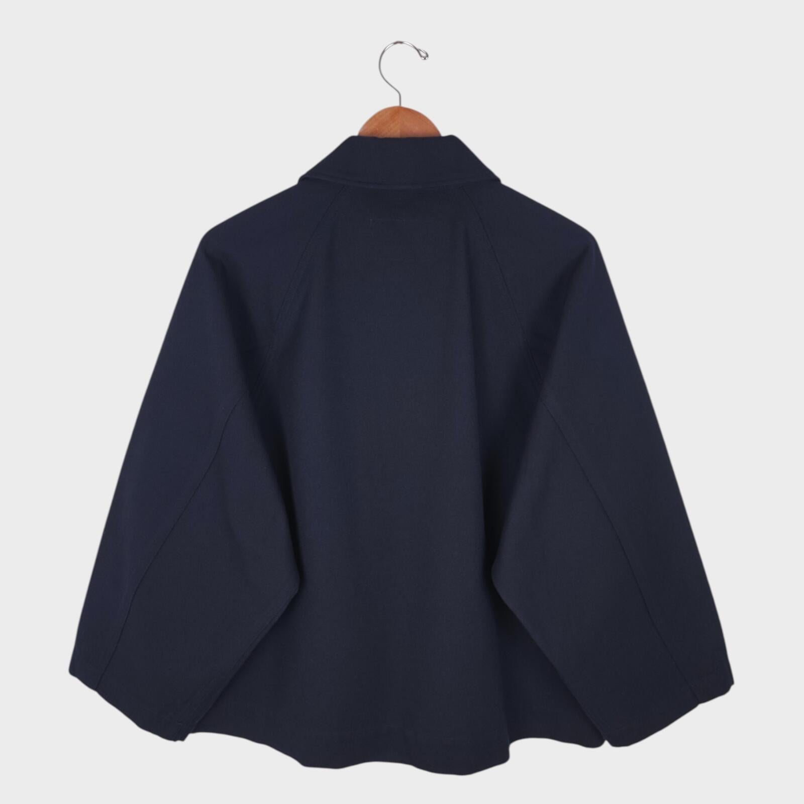 MHL MARGARET HOWELL Men's Navy Cotton/Wool Blend Relaxed Fit Blouson Jacket