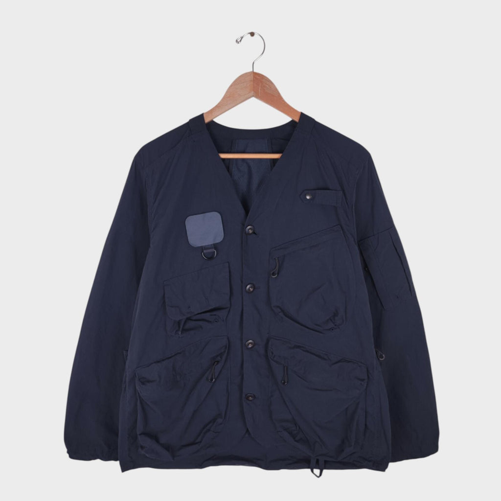NORBIT BY HIROSHI NOZAWA Men's Navy Blue Nylon Utility Field Parka Jacket