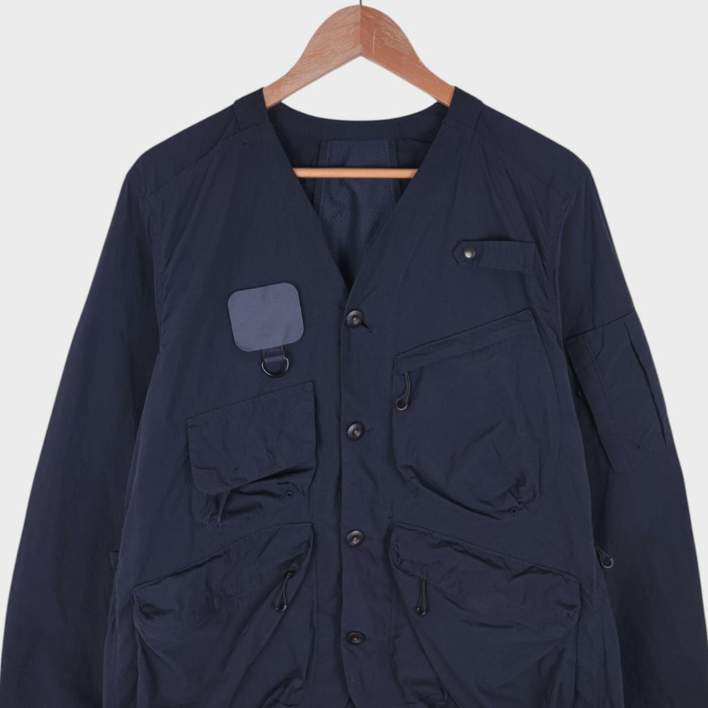 NORBIT BY HIROSHI NOZAWA Men's Navy Blue Nylon Utility Field Parka Jacket