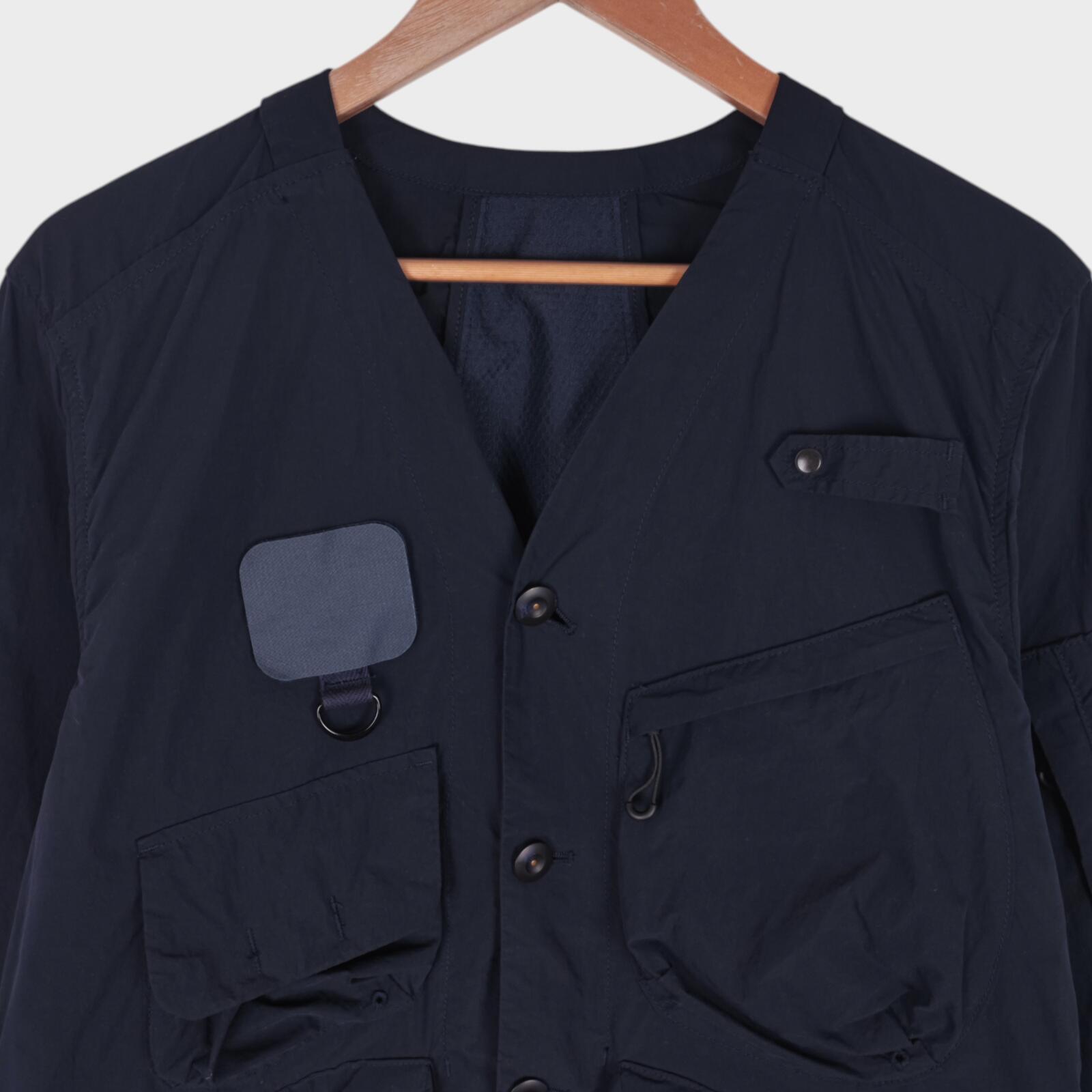 NORBIT BY HIROSHI NOZAWA Men's Navy Blue Nylon Utility Field Parka Jacket