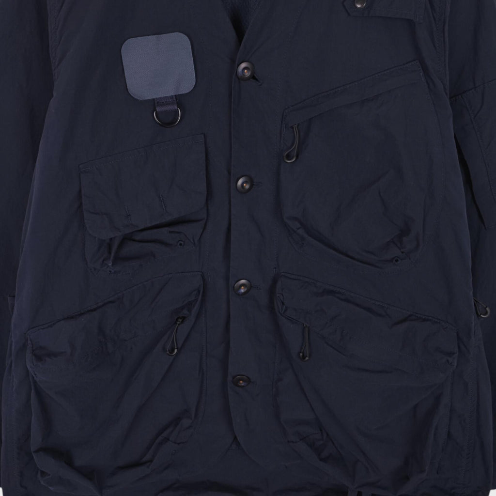 NORBIT BY HIROSHI NOZAWA Men's Navy Blue Nylon Utility Field Parka Jacket