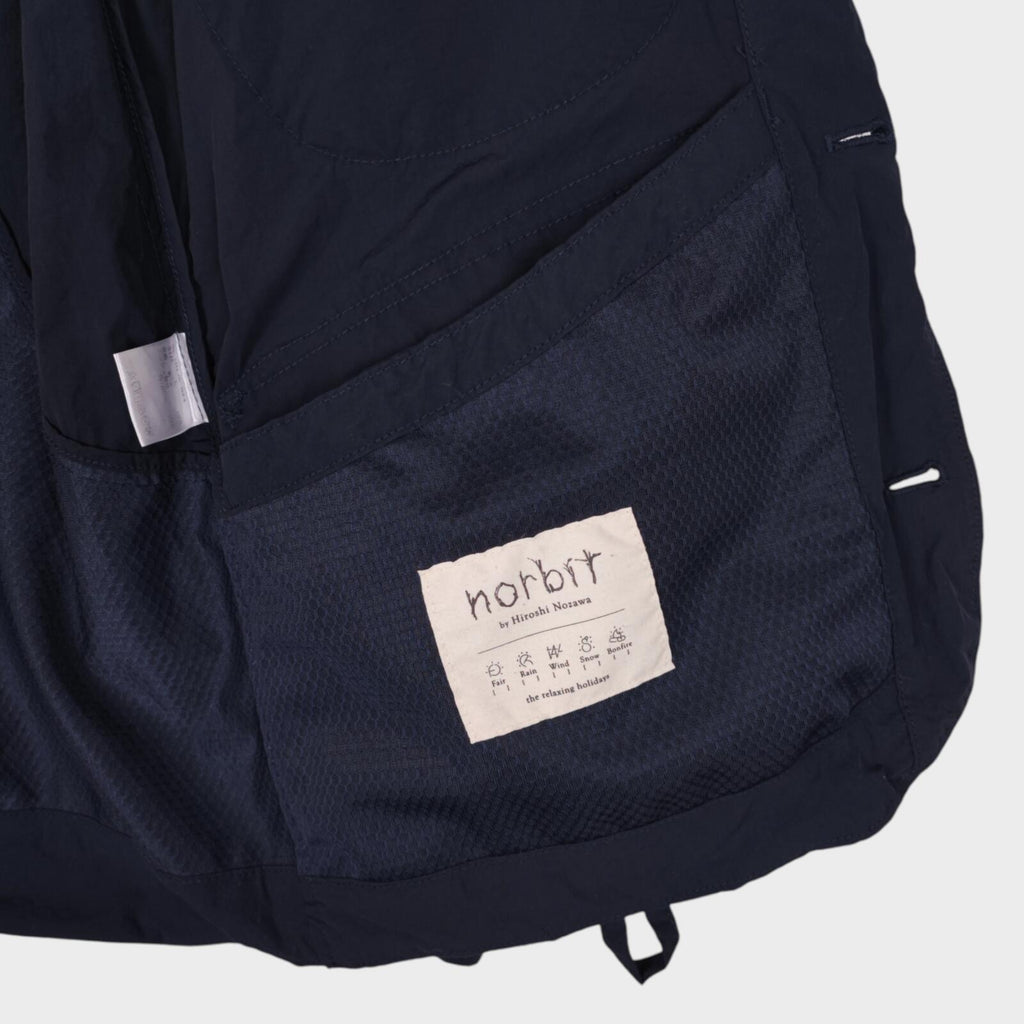 NORBIT BY HIROSHI NOZAWA Men's Navy Blue Nylon Utility Field Parka Jacket
