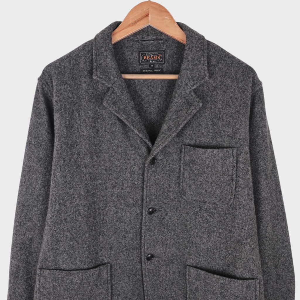 BEAMS PLUS Men's Grey Wool Chore Jacket