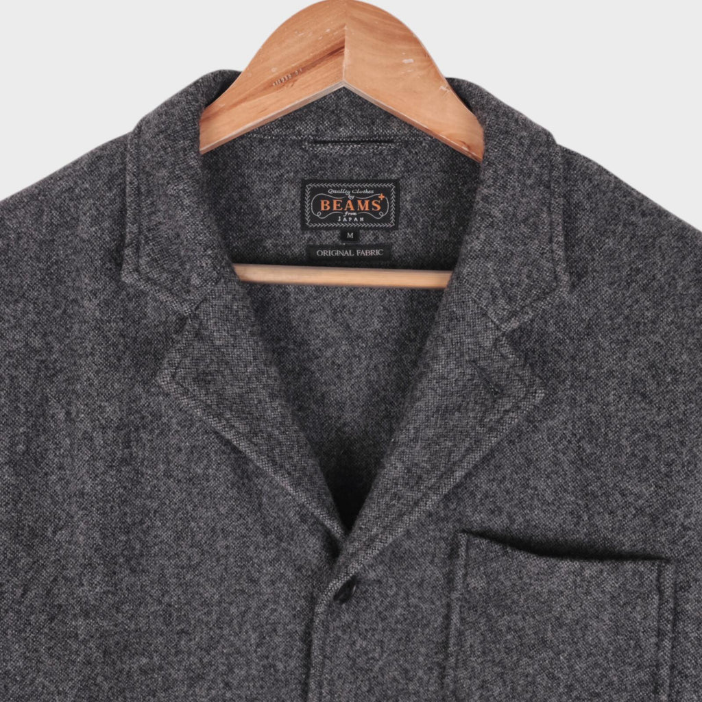 BEAMS PLUS Men's Grey Wool Chore Jacket
