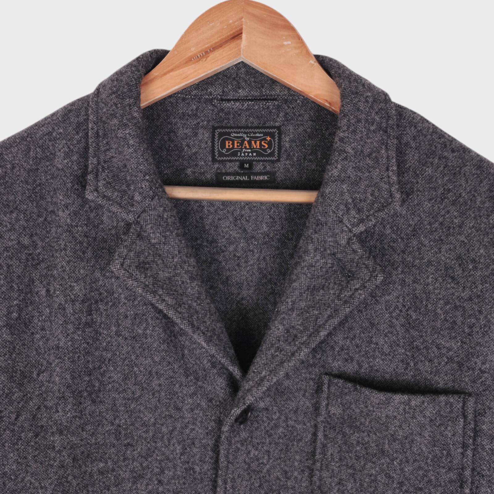 BEAMS PLUS Men's Grey Wool Chore Jacket