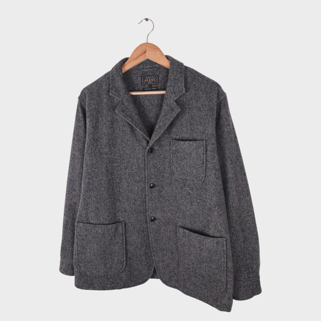 BEAMS PLUS Men's Grey Wool Chore Jacket